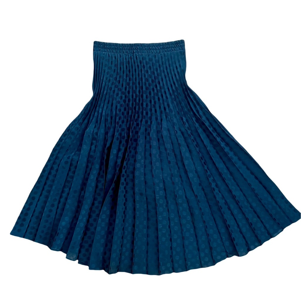 NWT! MAX STUDIO Black Classic Pleated Polkadot Skirt size XSmall